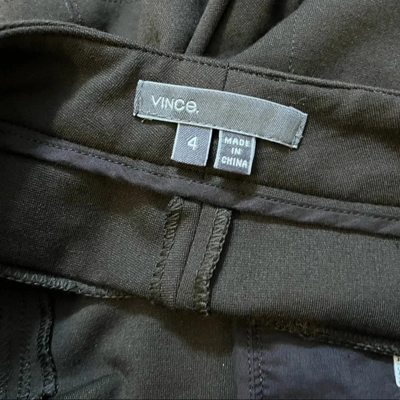 Vince Ponte Knit Tab Front Mid Rise Skinny Pants Viscose Blend Dark Brown Sz 4 - Picture 9 of 13